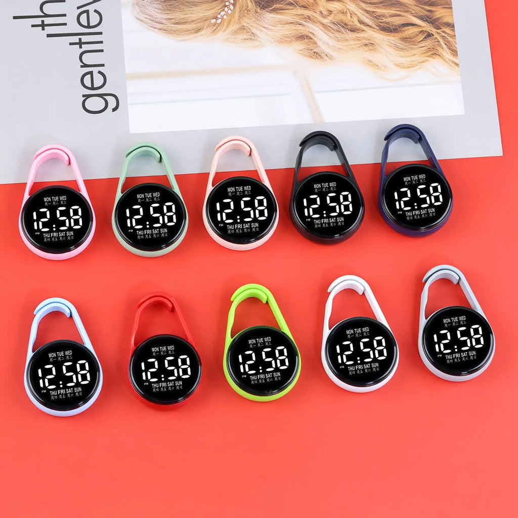 Mini electronic watch with LED luminous display on plastic strap in multiple colour options