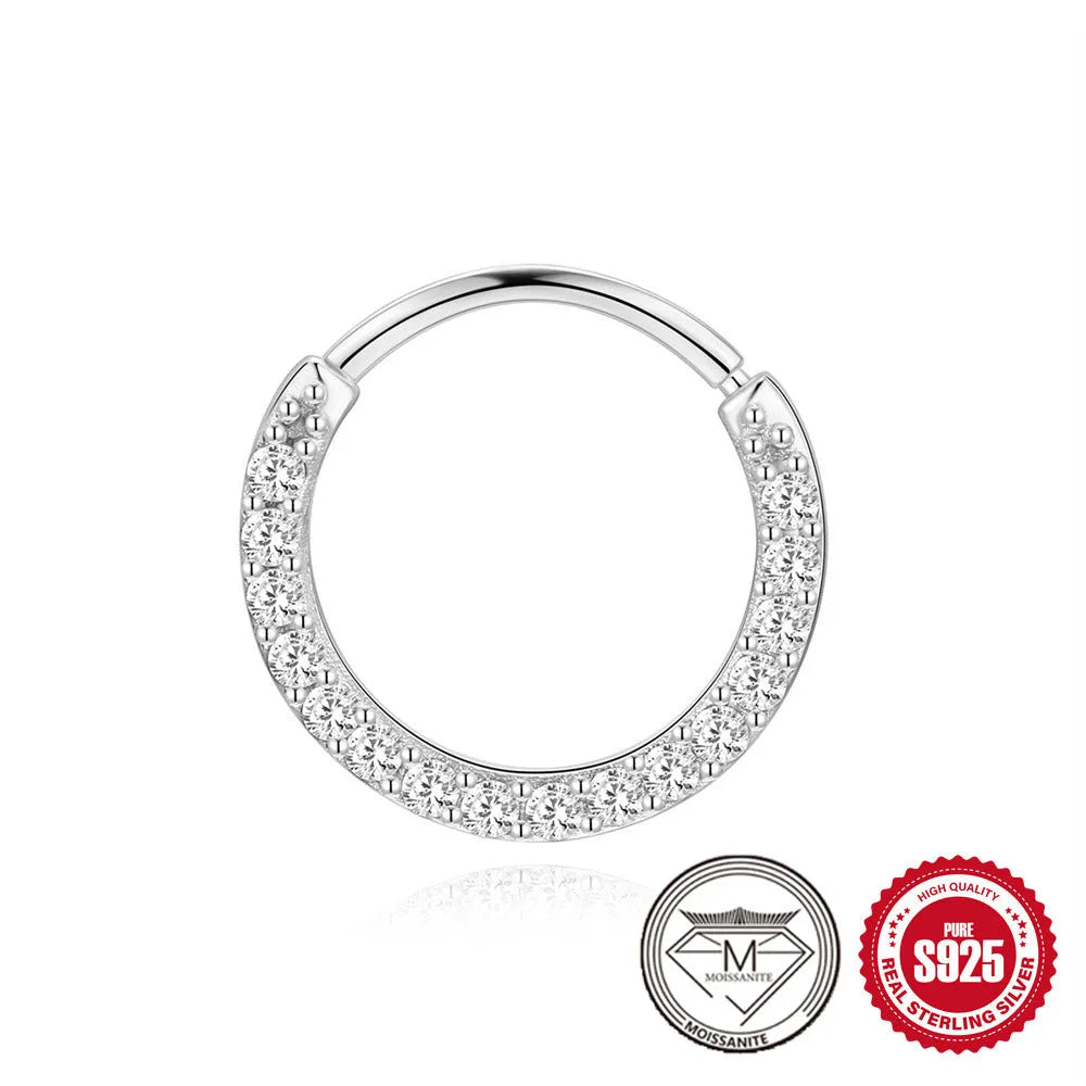 S925 sterling silver stud earrings with petal diamond geometric designs in platinum plating