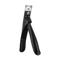 Stainless steel nail art scissors with U-shaped blades in black, titanium, or silver finishes.