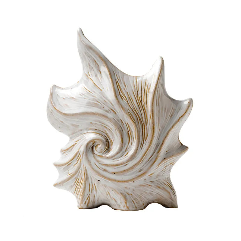 European style ceramic vase with coloured glaze finish and retro creative design elements