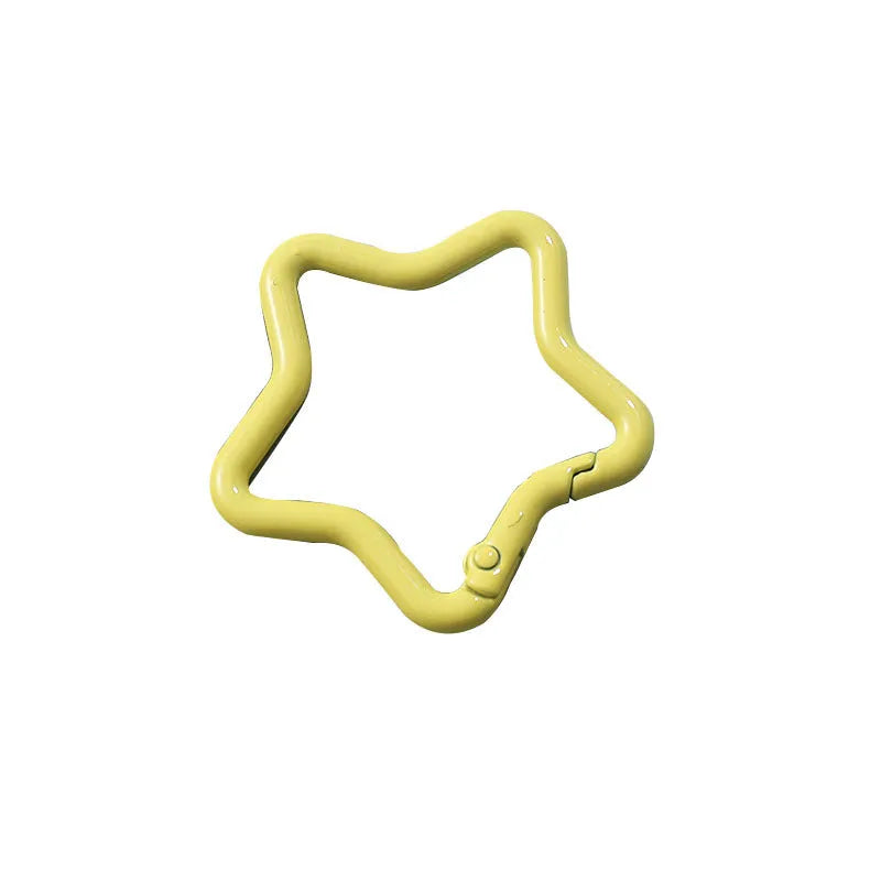 Zinc alloy five-pointed star keychain in multiple colour options for backpack decoration