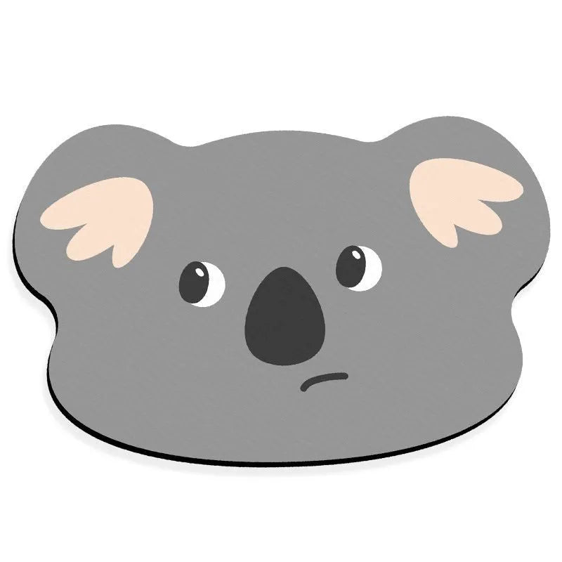Cartoon animal diatom oil absorbent non-slip bathroom mat in alien shape.