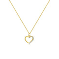 S925 sterling silver hollow heart necklace for women with choice of gold or platinum plating