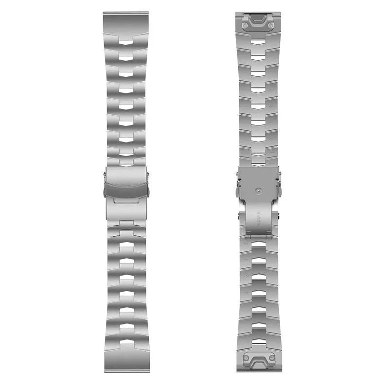 Garmin Fenix and Jiaming compatible watch strap in silver, black, and titanium colours