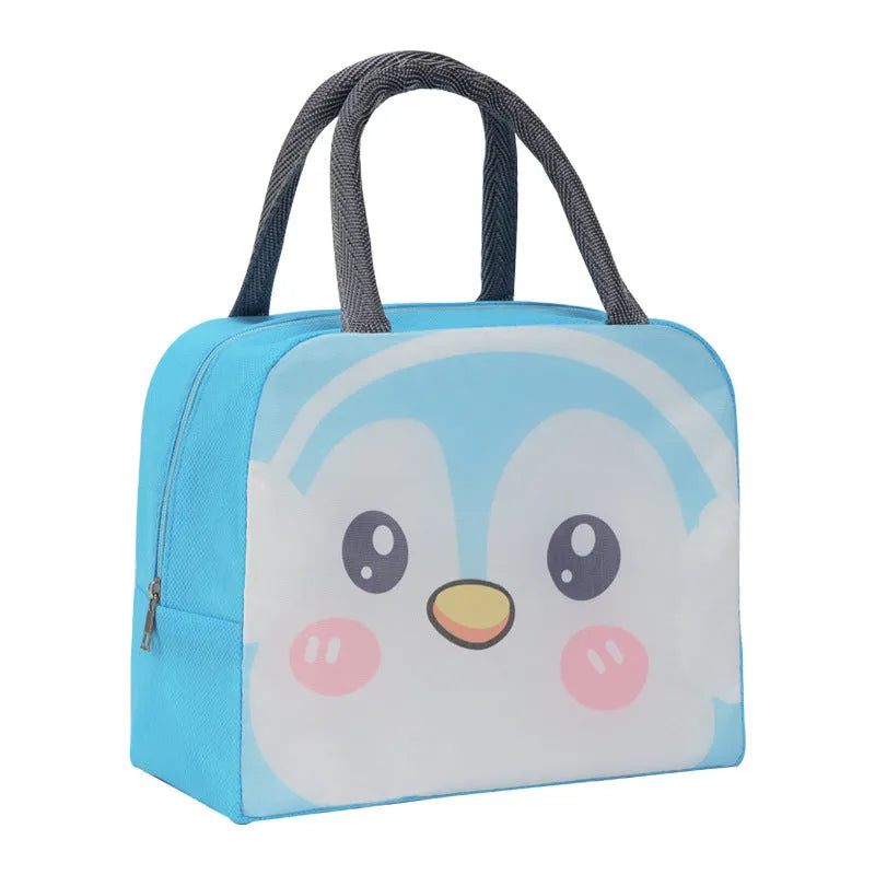 Children's insulated lunch box bag with cartoon character design and aluminium foil lining