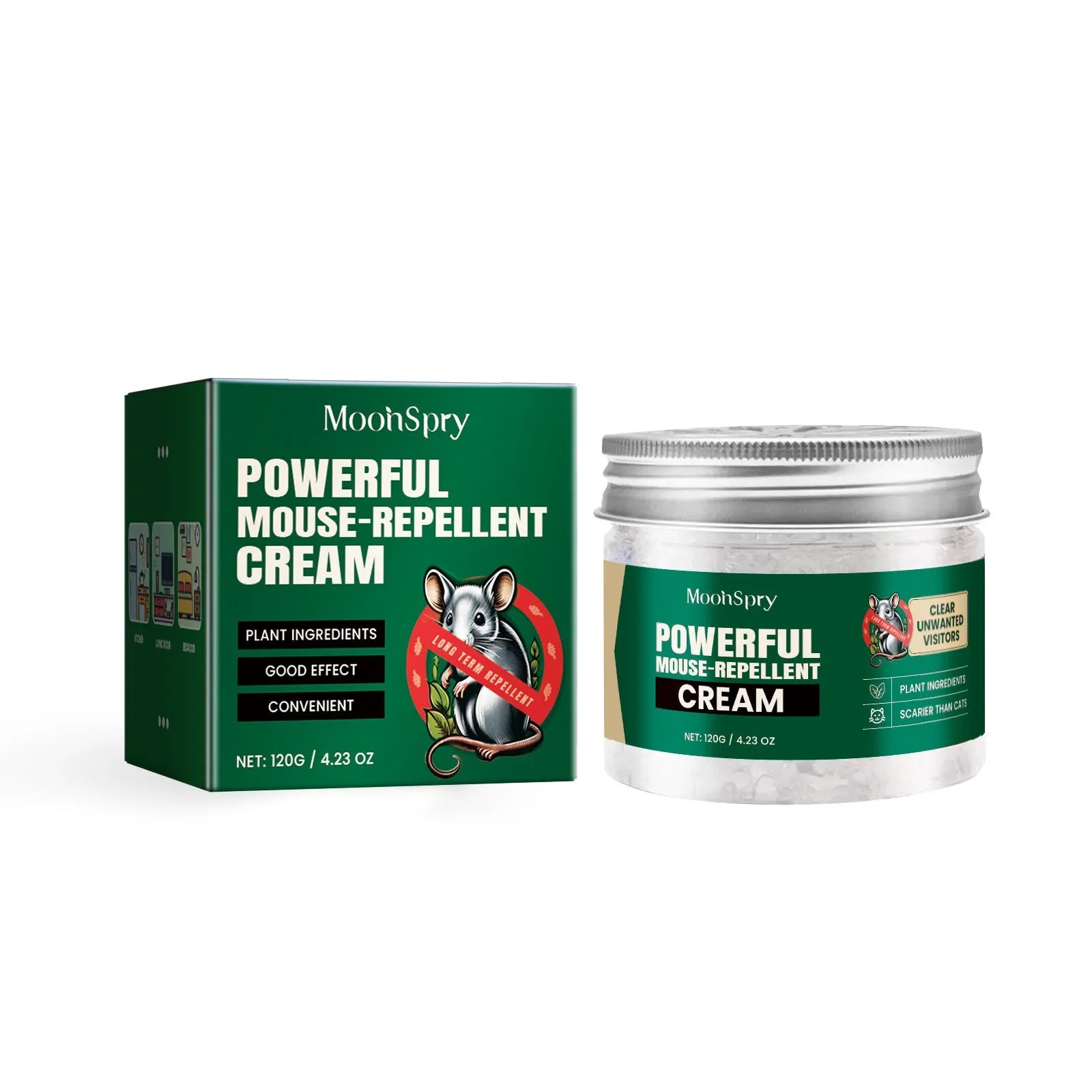 60 ml natural rat repellent spray bottle with clove and peppermint oils for home and car use