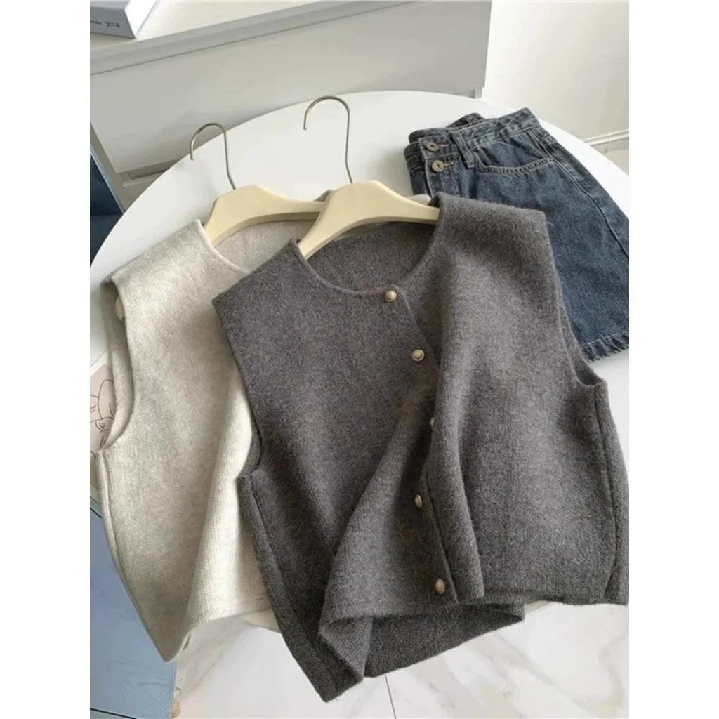 Men's thin polyester half-sleeve vest in smoky grey casual commuting style