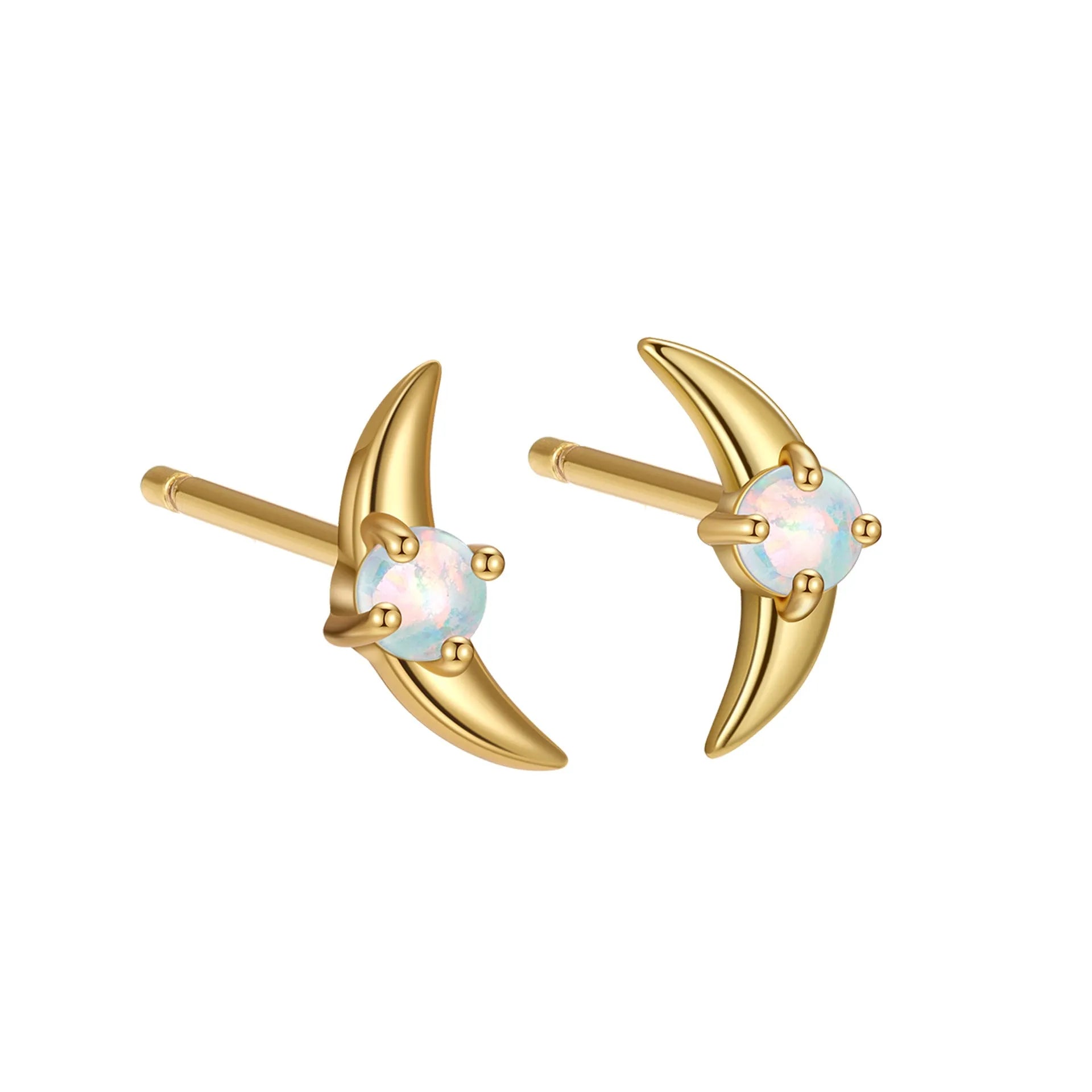 Geometric women's earrings in 925 silver with stone accents and electroplated finish