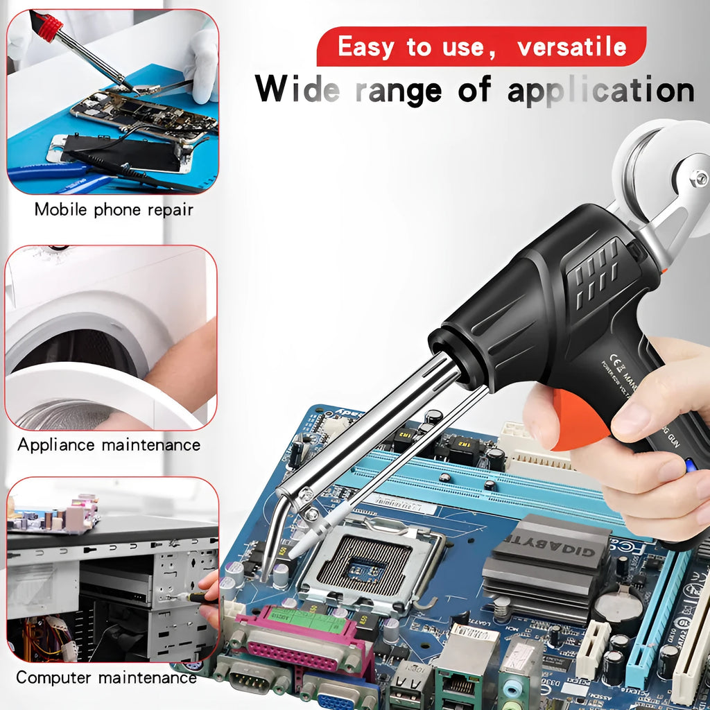 Black G102 alloy soldering gun suit with medium standard H5 case and five piece set components