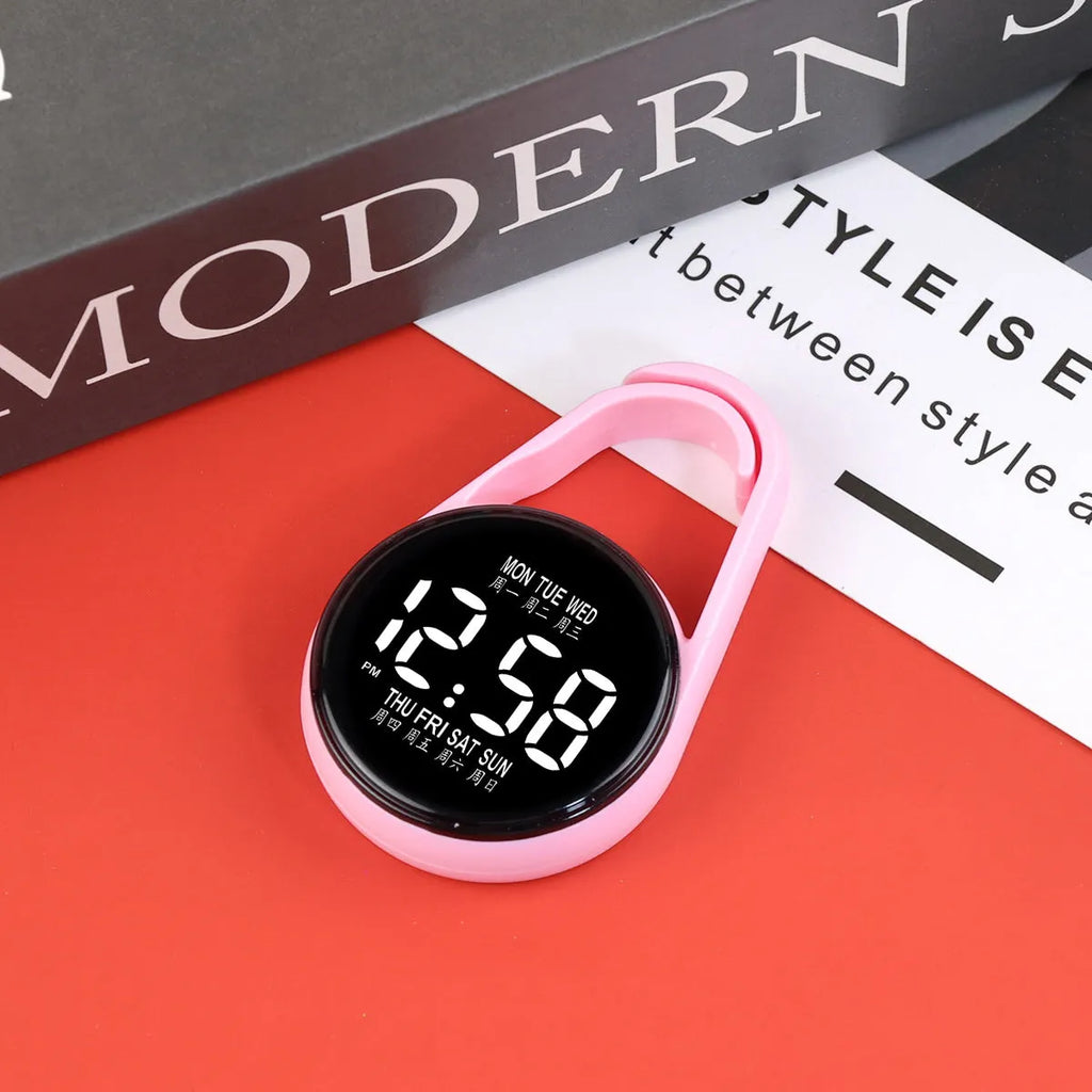 Mini electronic watch with LED luminous display on plastic strap in multiple colour options