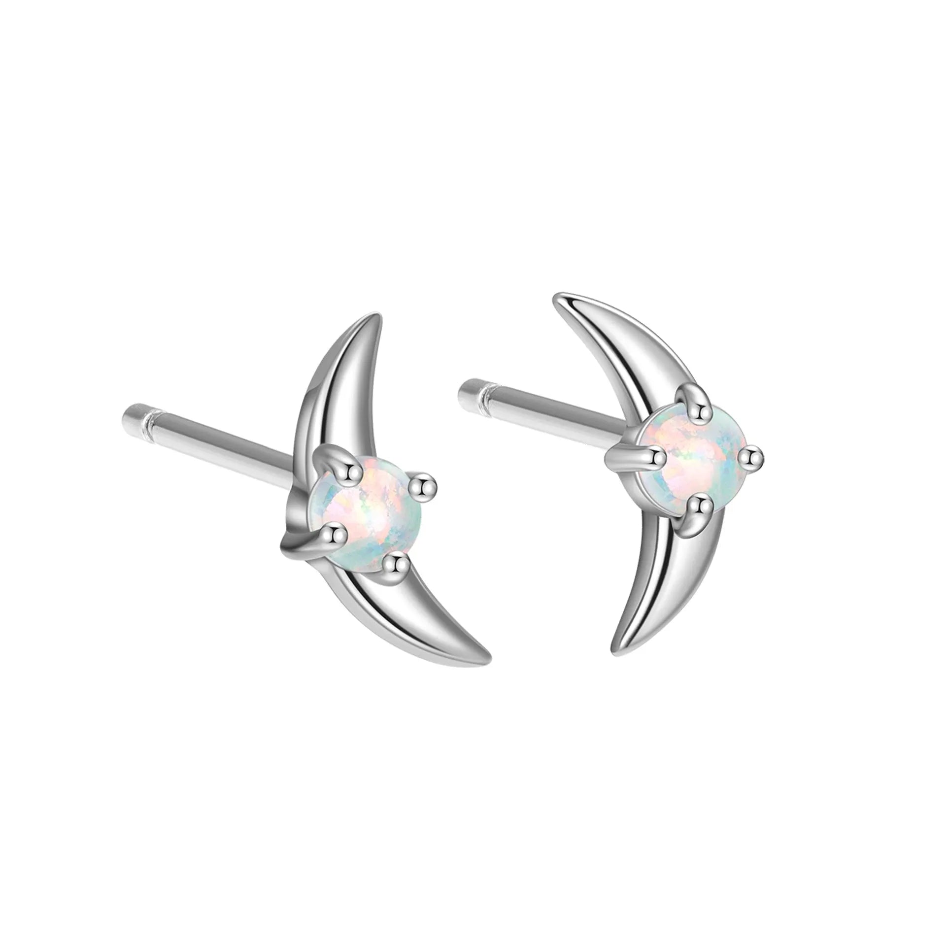 Geometric women's earrings in 925 silver with stone accents and electroplated finish