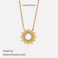 Sunflower geometric chain jewellery set with gold necklace and bracelet