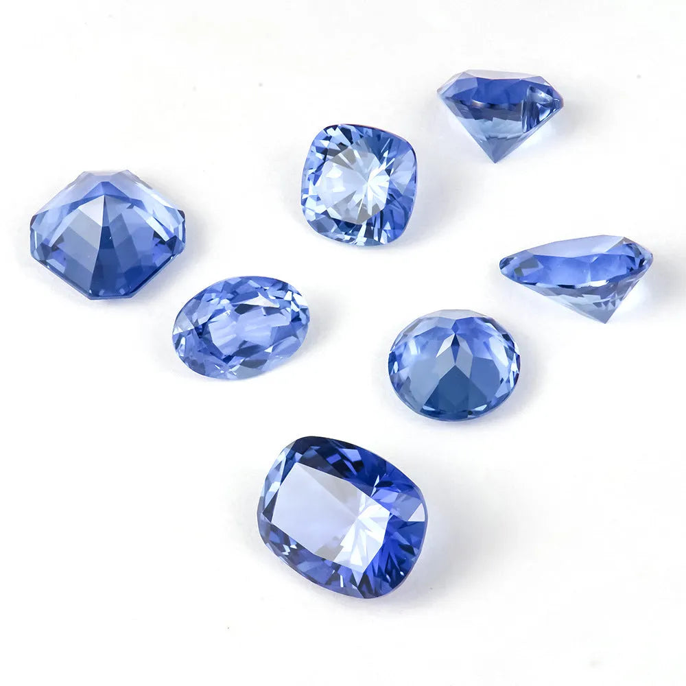 Heart-shaped tiara cut synthetic royal blue gemstone for jewellery making