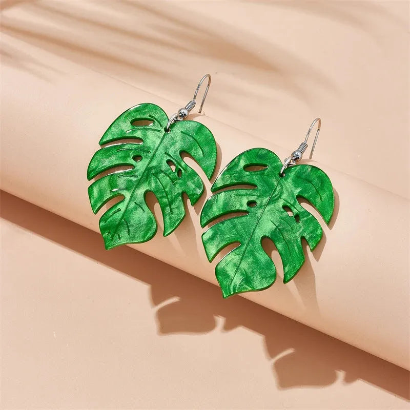 Summer Atmosphere Coconut Jackfruit drop earrings in acrylic with alloy hooks, five colour variations
