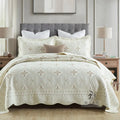 Pure cotton embroidered bedspread and two pillowcases set on a 1.8 metre bed.