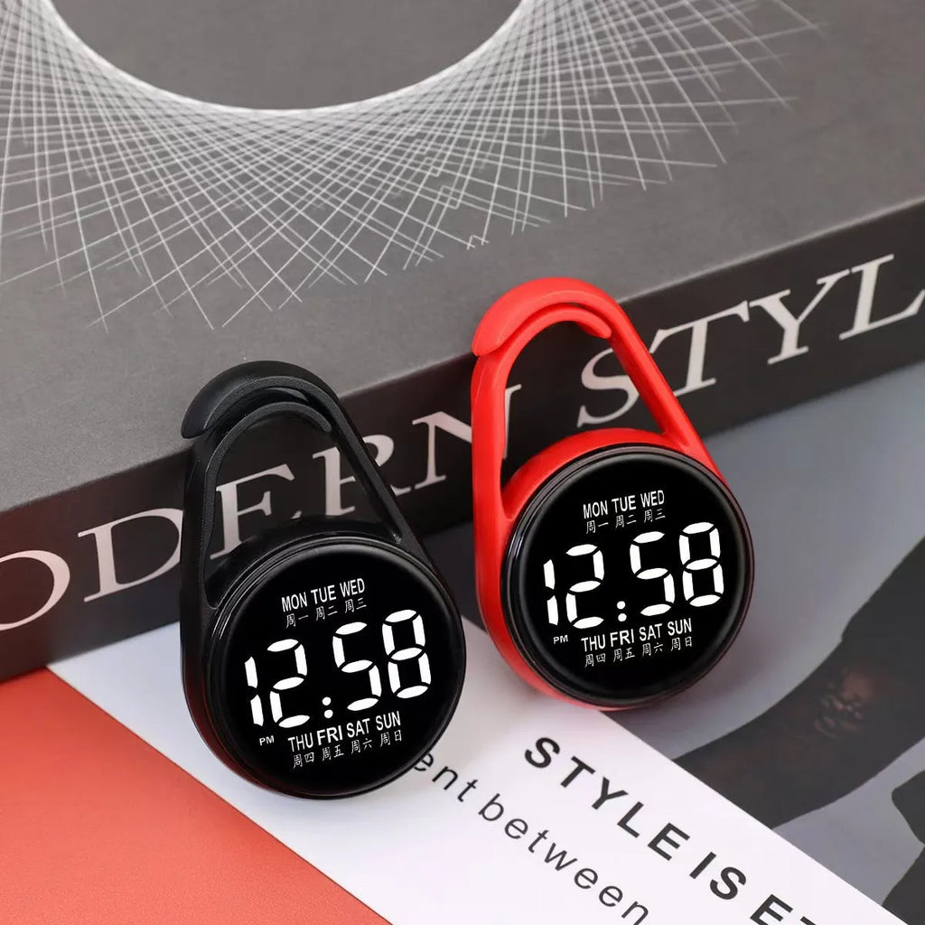 Mini electronic watch with LED luminous display on plastic strap in multiple colour options