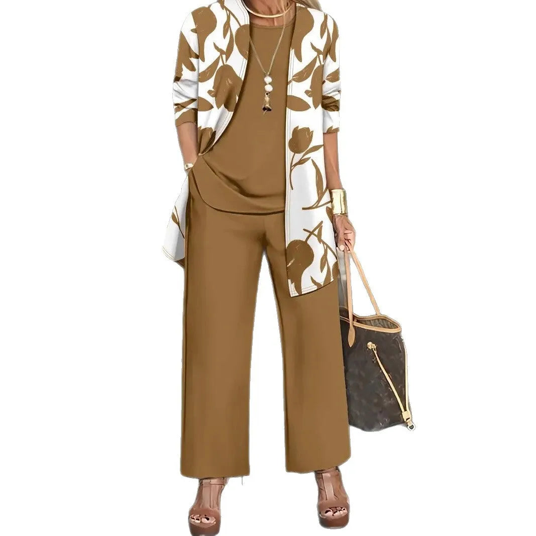Women's three-piece casual suit in Japanese Korean style with coat, vest and trousers