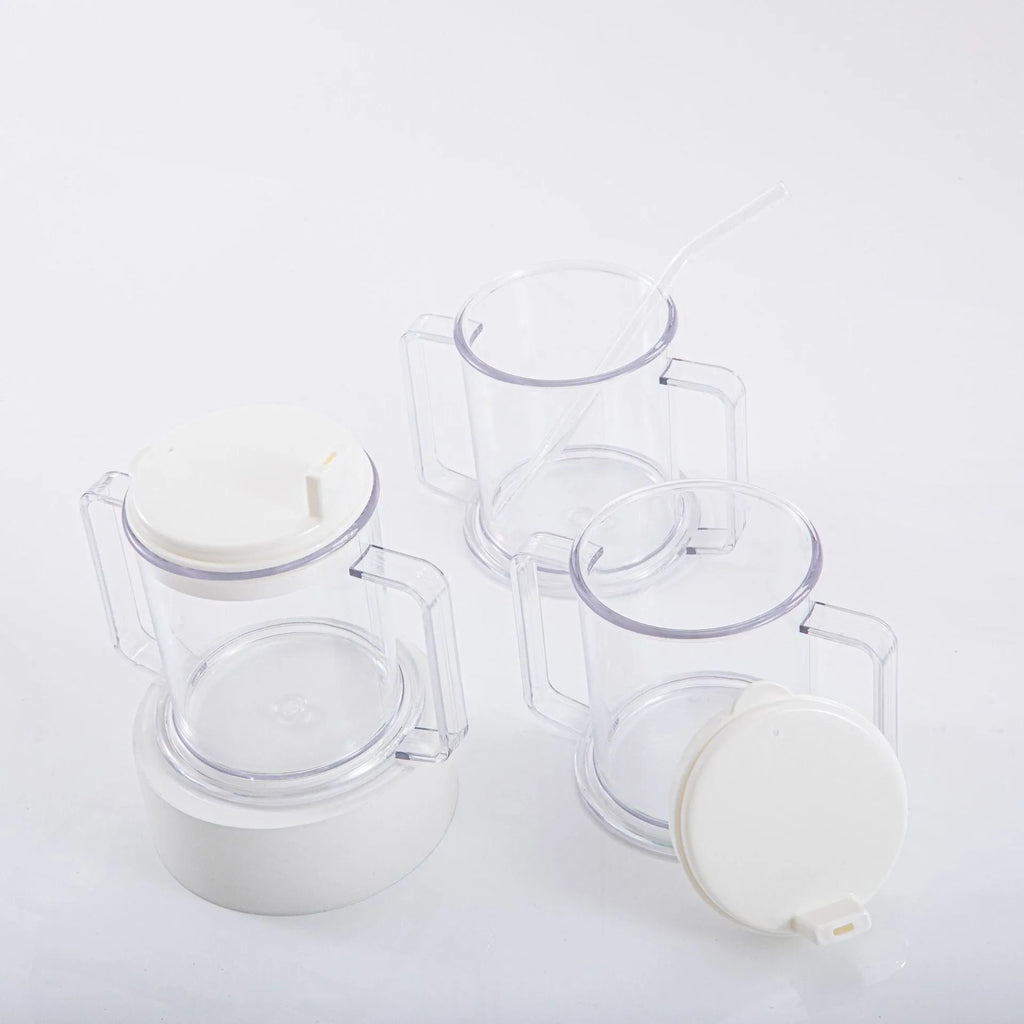 Transparent PP plastic spill-proof drinking cup with modern simple design