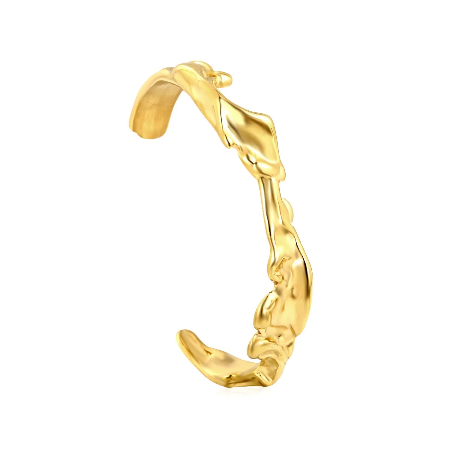 Advanced stainless steel alloy bracelet in European and American style on a wrist, showing a metallic finish.