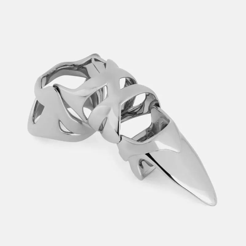 Silver alloy punk armor finger stall ring for costume and fashion