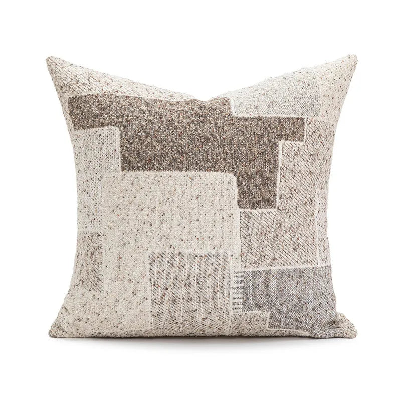 Solid colour square cushion cover with edge pressing detail, shown in Red Brown.