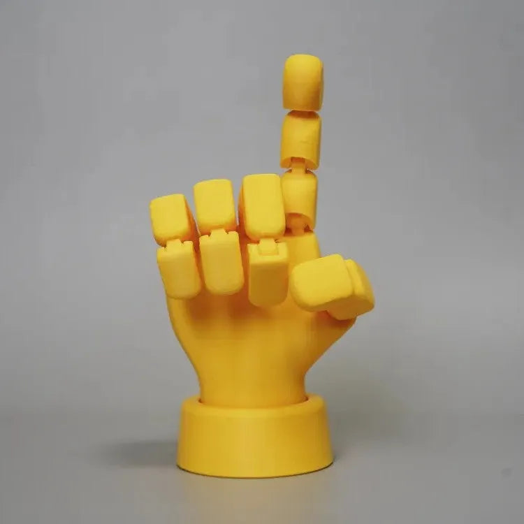Yellow movable joint hand ornaments with American style decoration