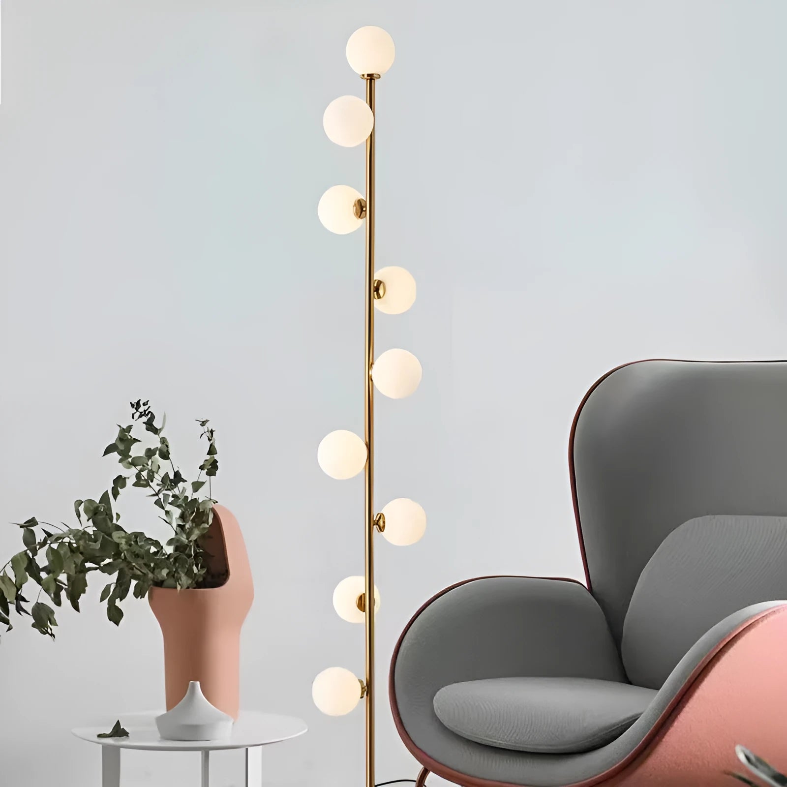 Minimalist Nordic style floor lamp with iron base and marble foundation