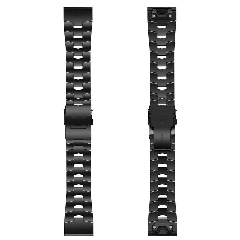 Garmin Fenix and Jiaming compatible watch strap in silver, black, and titanium colours