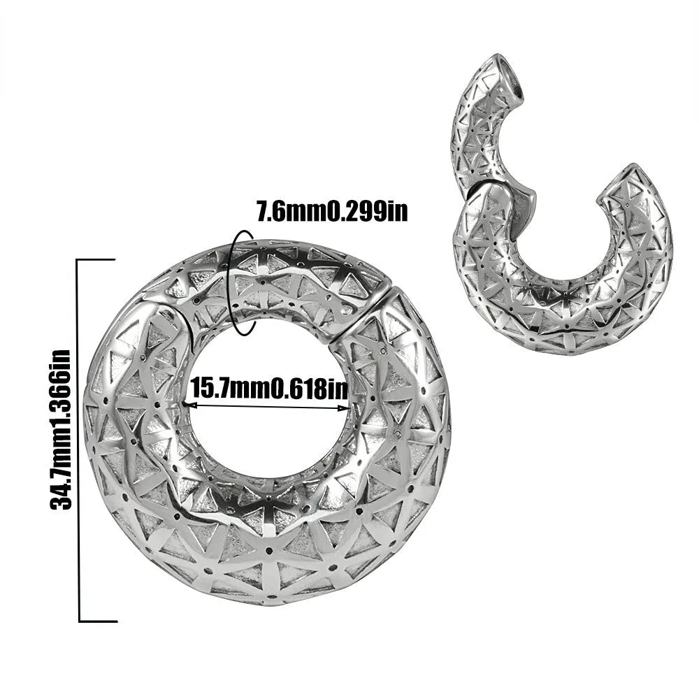 Totem pattern stainless steel fashion earrings with electroplated finish in multiple colour options