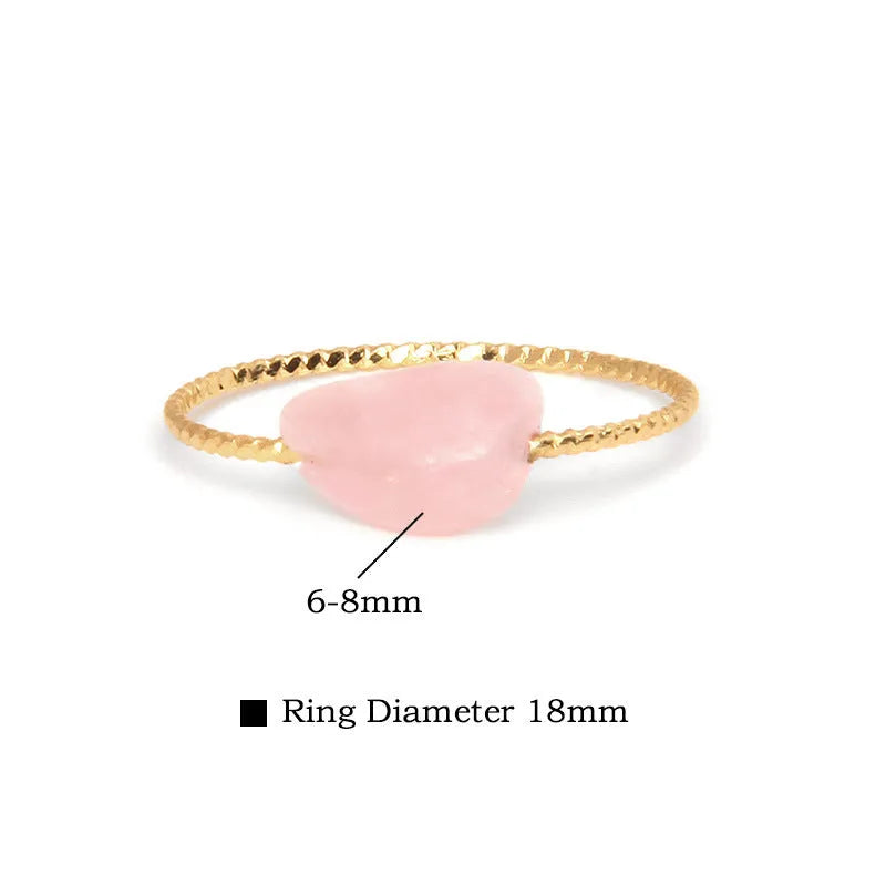 Geometric agate women's ring in eight colour options with original design
