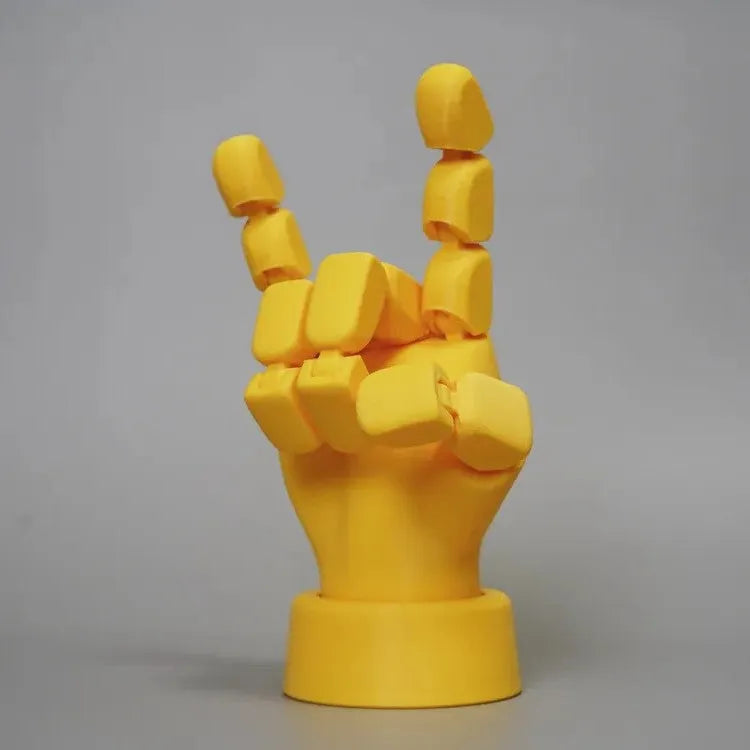 Yellow movable joint hand ornaments with American style decoration