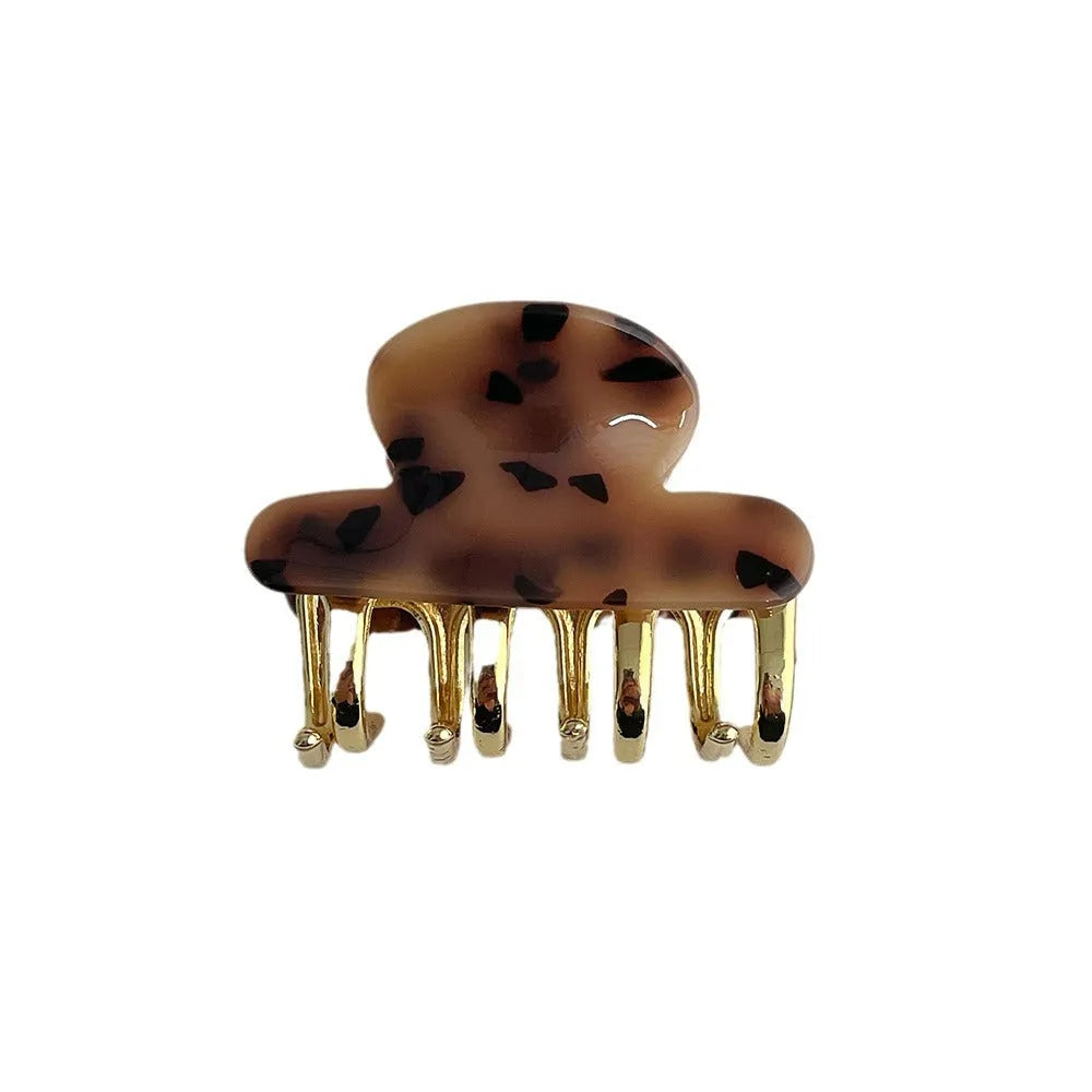 Acetate women's hair barrette with metal grip in medium size, retro dopamine styling