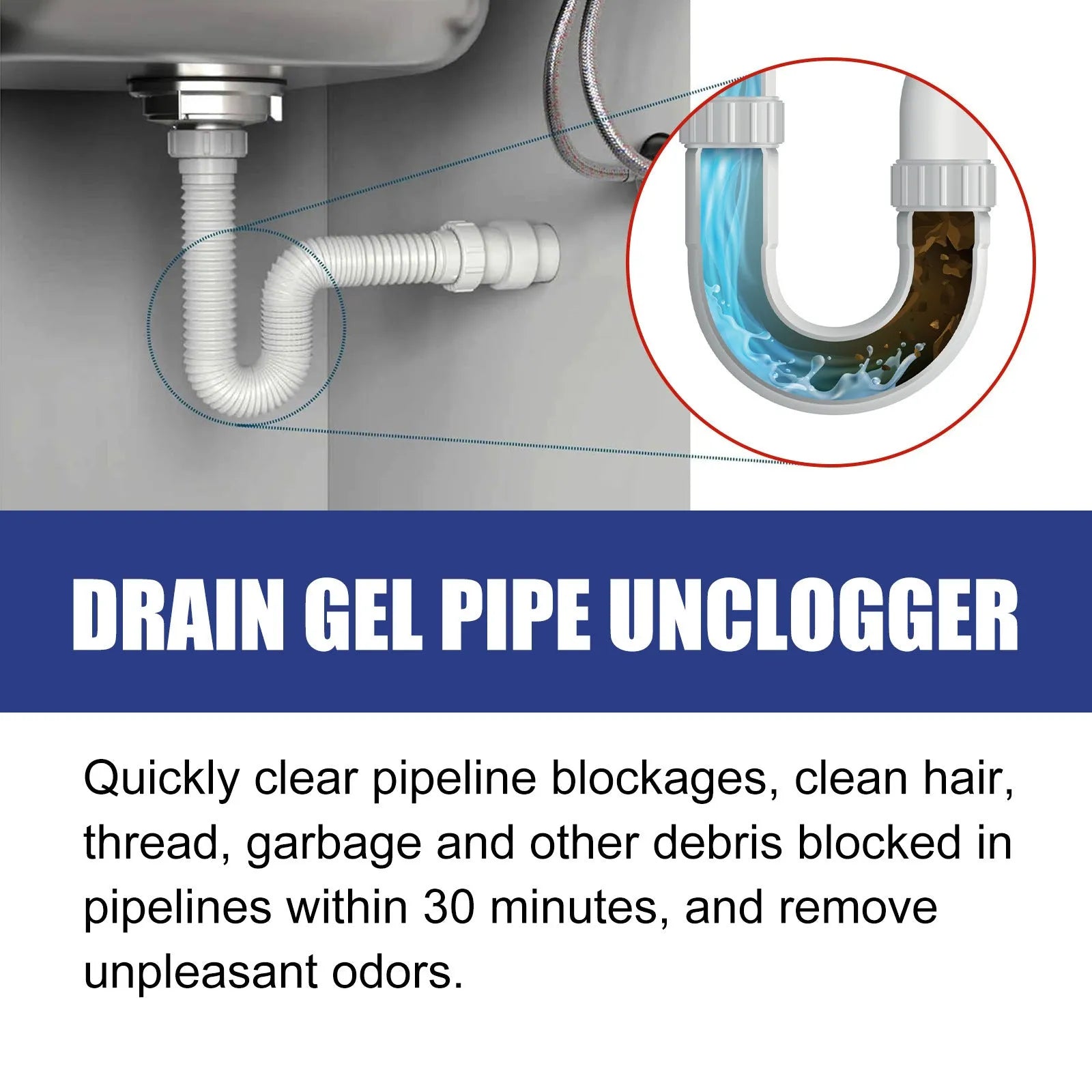 100g pipe dredge agent bottle for cleaning sewer and toilet pipe odours