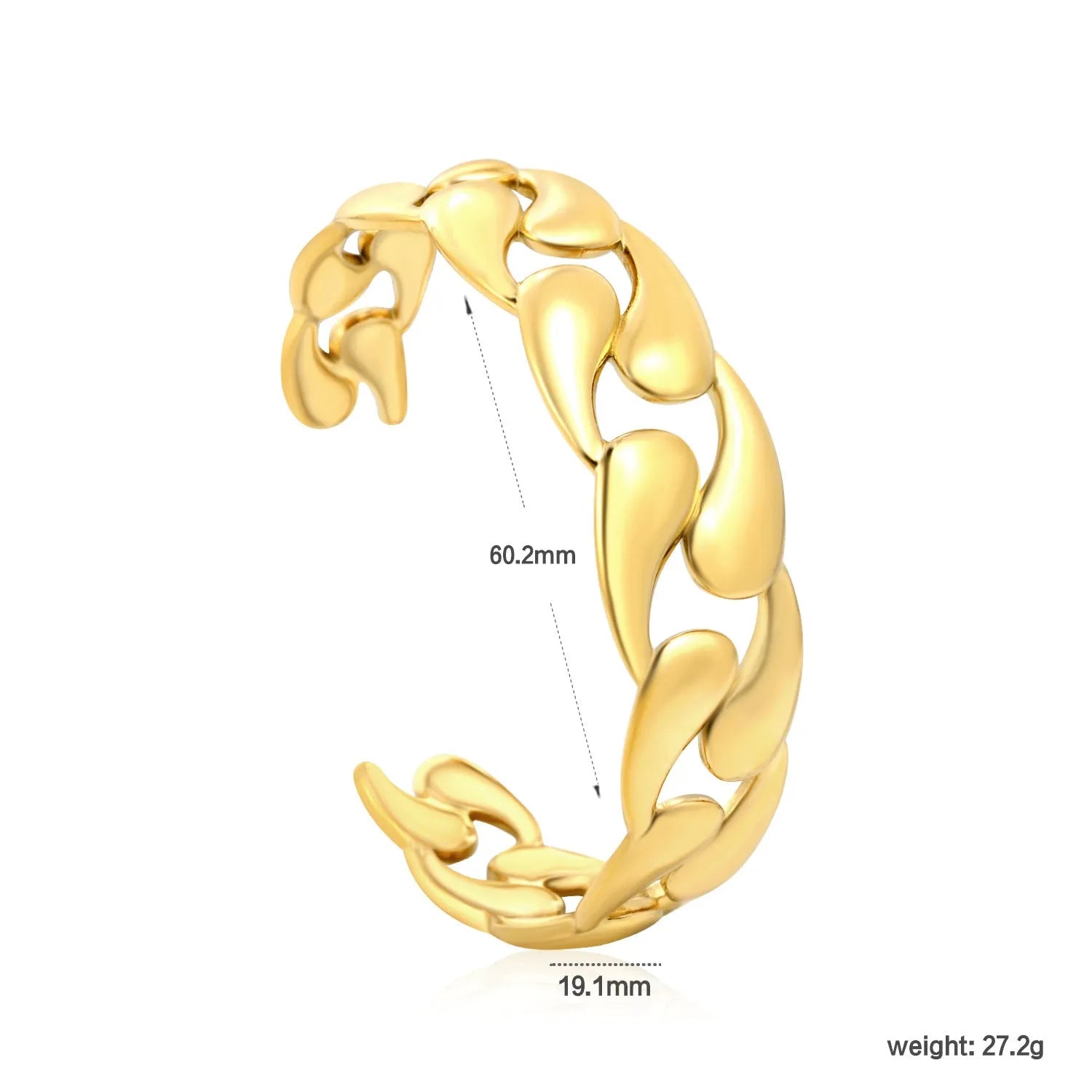 Advanced stainless steel alloy bracelet in European and American style on a wrist, showing a metallic finish.