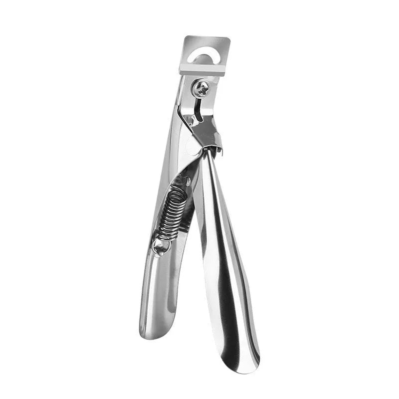 Stainless steel nail art scissors with U-shaped blades in black, titanium, or silver finishes.