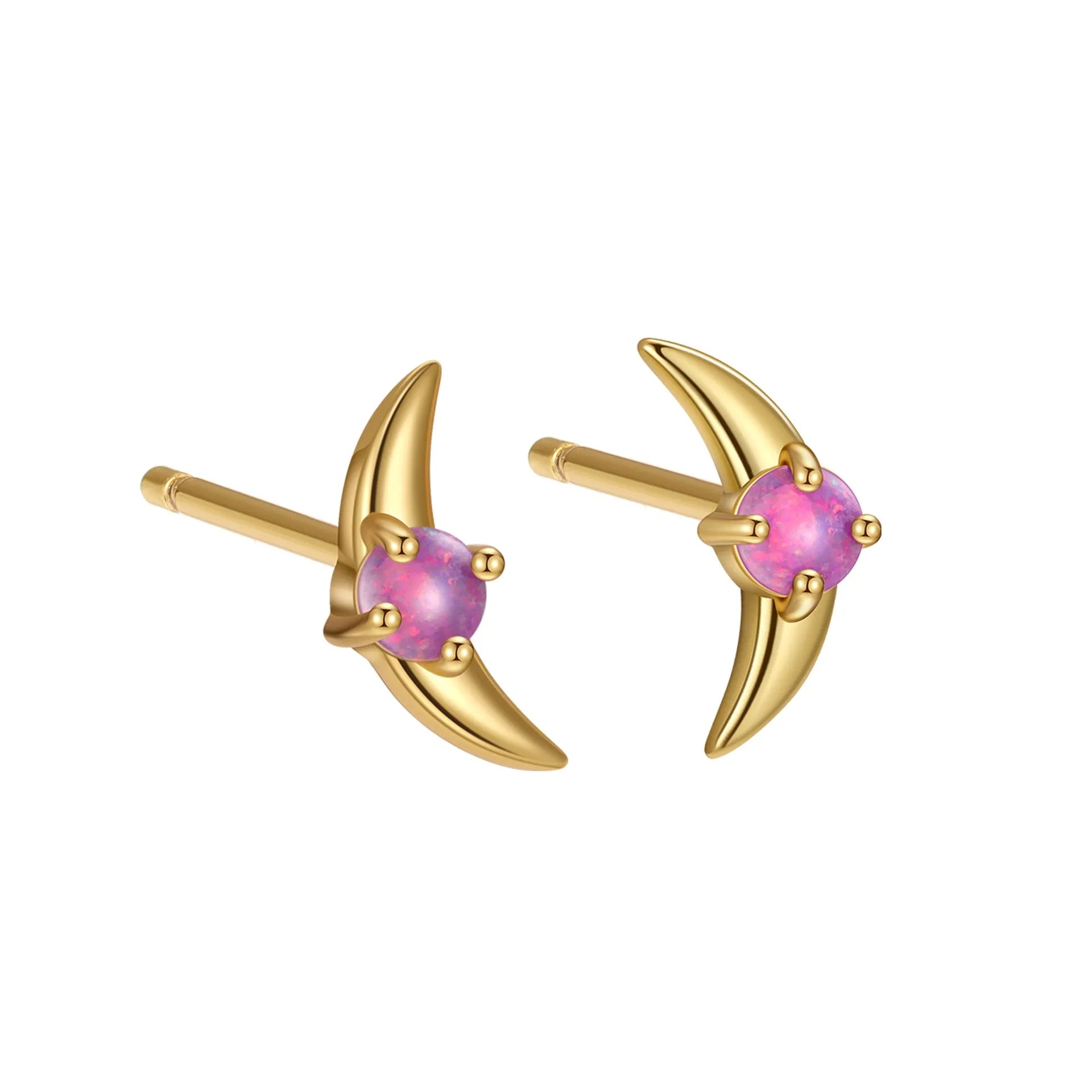 Geometric women's earrings in 925 silver with stone accents and electroplated finish