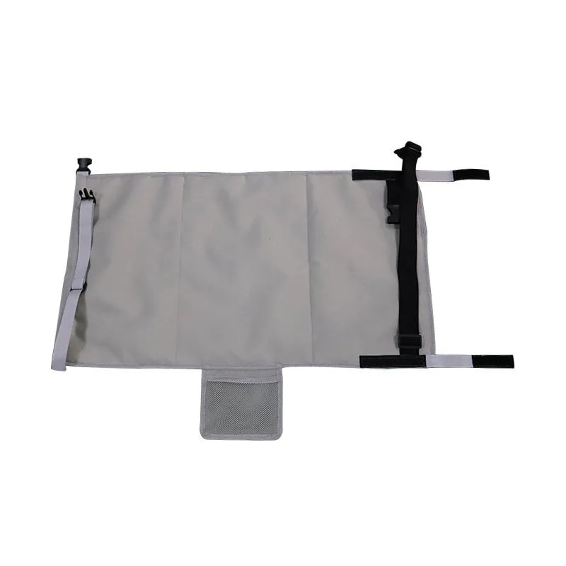 Portable blue children's aircraft pedal seat extender with extension device and drawstring pocket