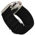 Elastic nylon Apple Watch band with stainless steel buckle in multiple colour options