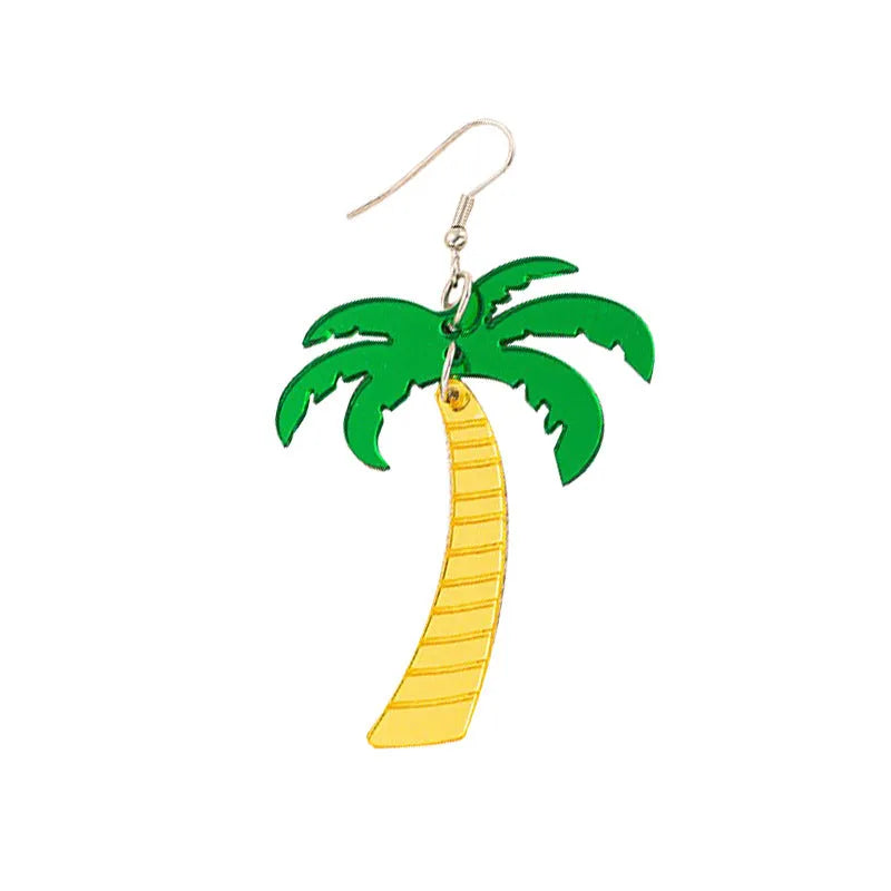 Summer Atmosphere Coconut Jackfruit drop earrings in acrylic with alloy hooks, five colour variations