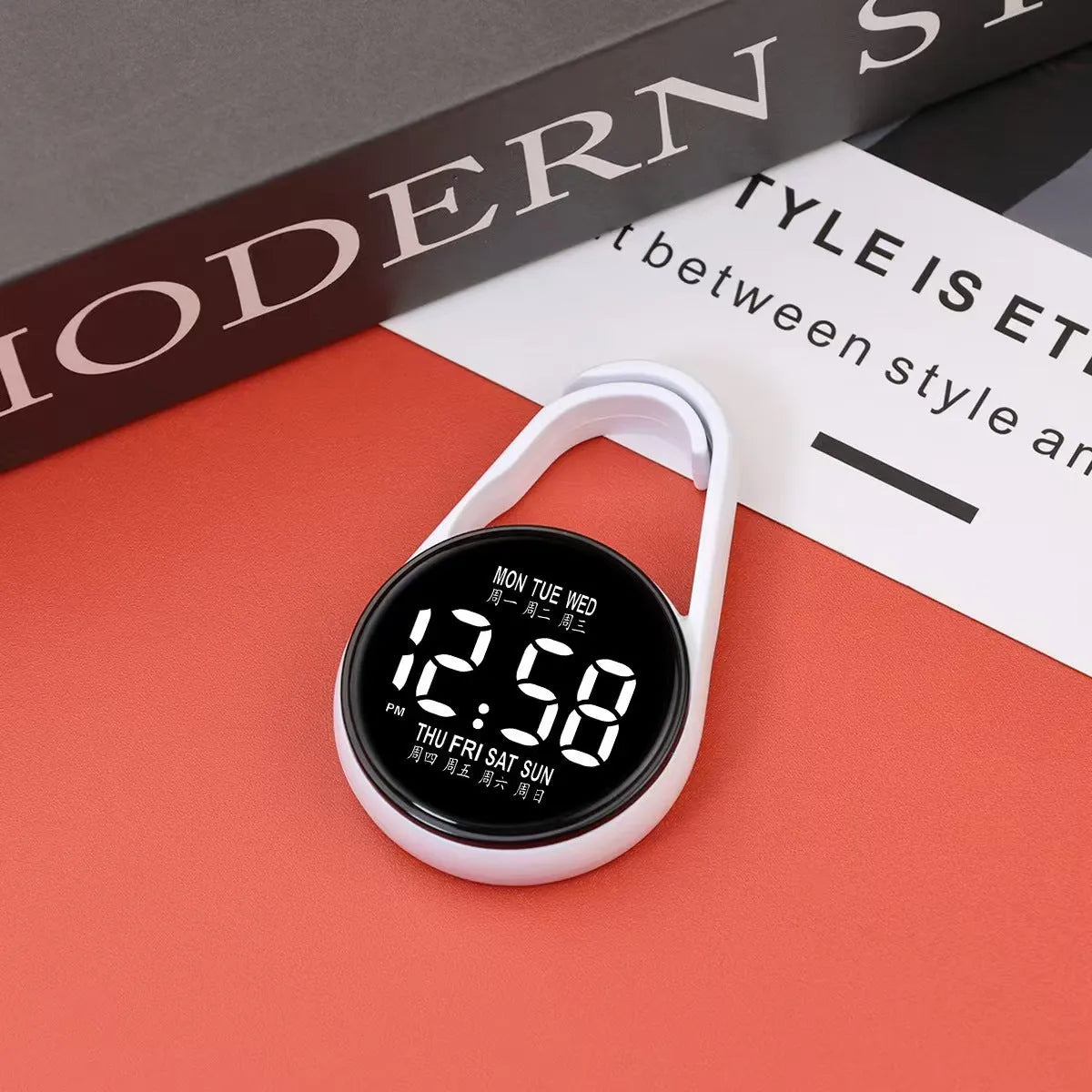 Mini electronic watch with LED luminous display on plastic strap in multiple colour options