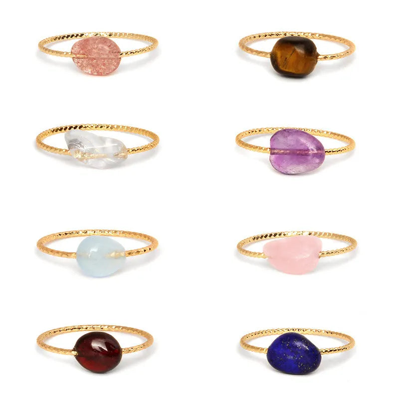Geometric agate women's ring in eight colour options with original design