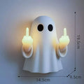 White or black plastic ghost statue night lamp with modern minimalist style for Halloween.