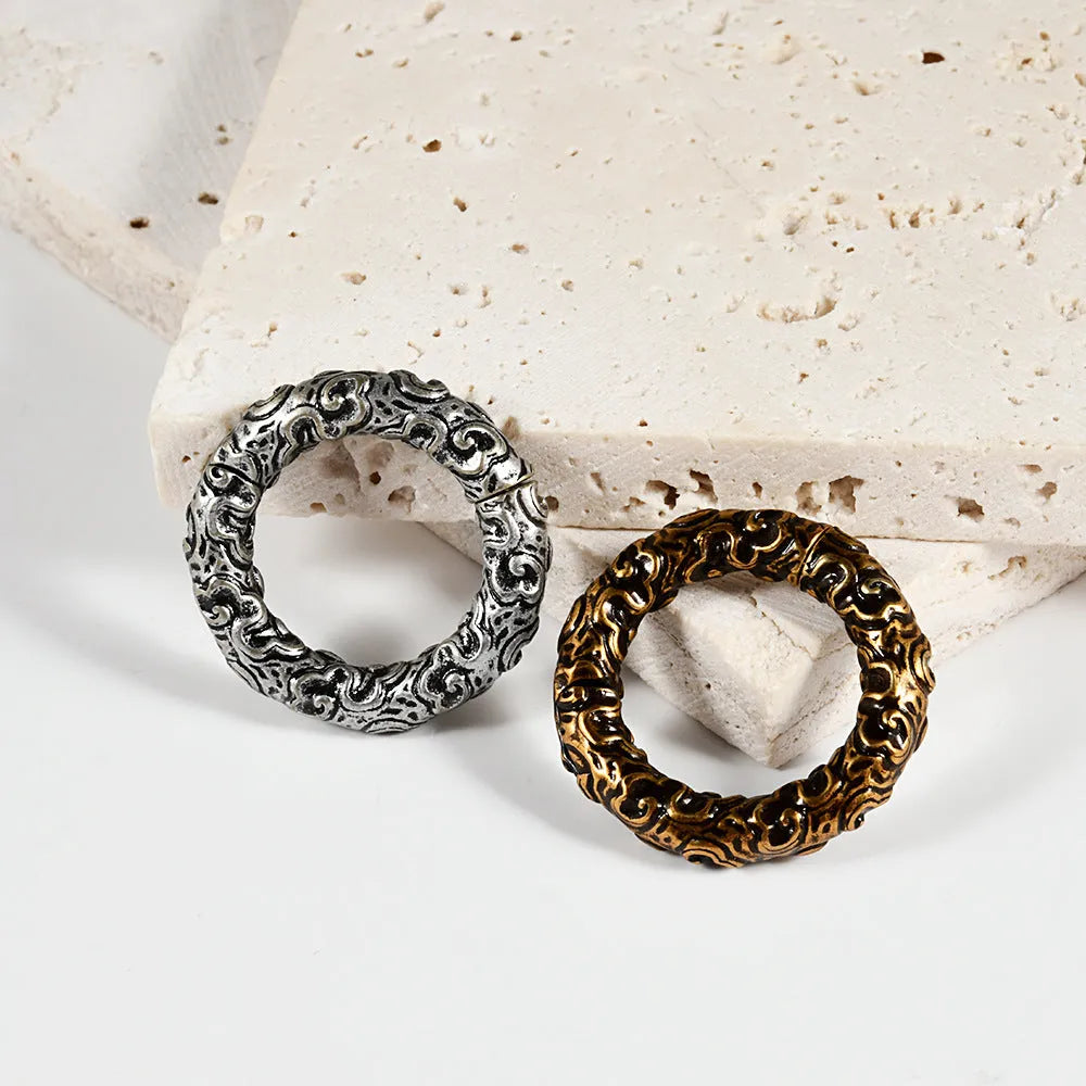 Totem pattern stainless steel fashion earrings with electroplated finish in multiple colour options