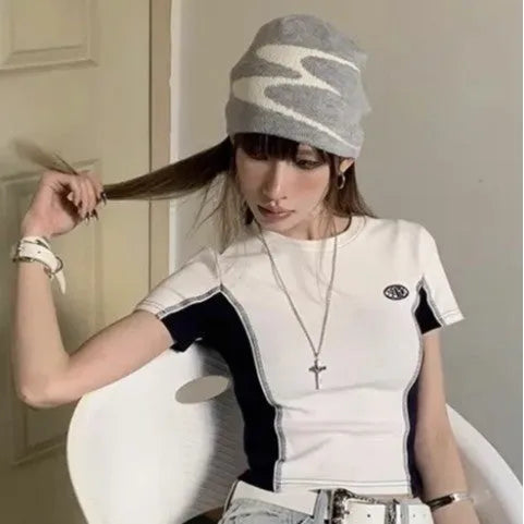 Acrylic thermal beanie hat in white, grey or black colours for autumn and winter wear