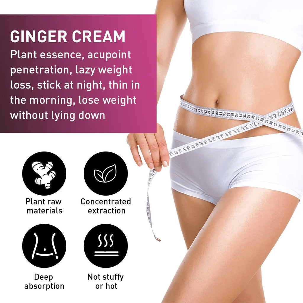 15g jar of ginger body shaping cream for thighs with olive oil and hyaluronic acid