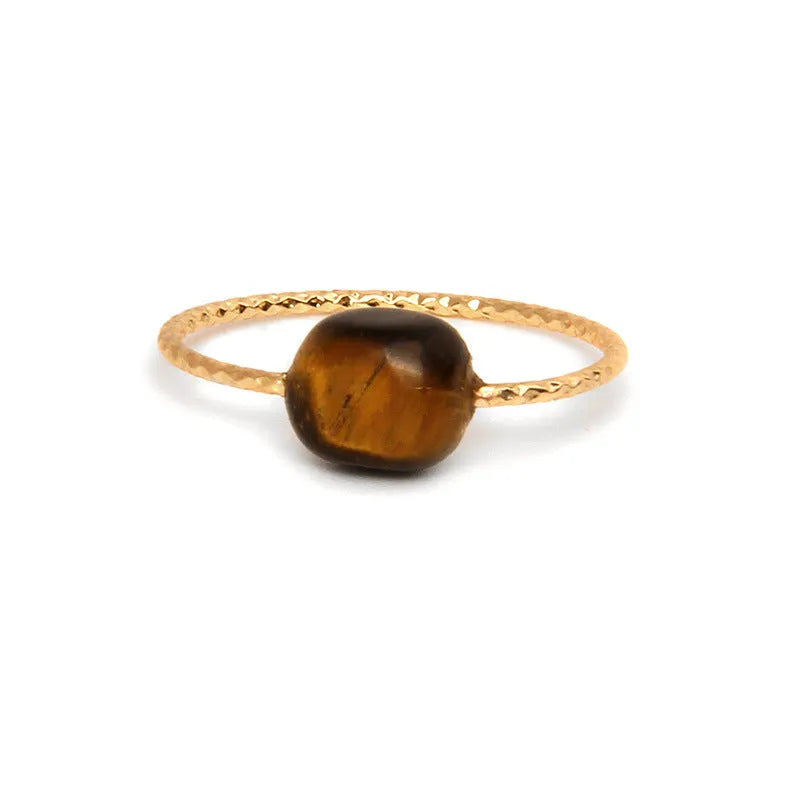 Geometric agate women's ring in eight colour options with original design