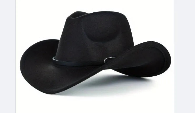 Brown leather velvet cowboy hat with curved brim and conical crown.