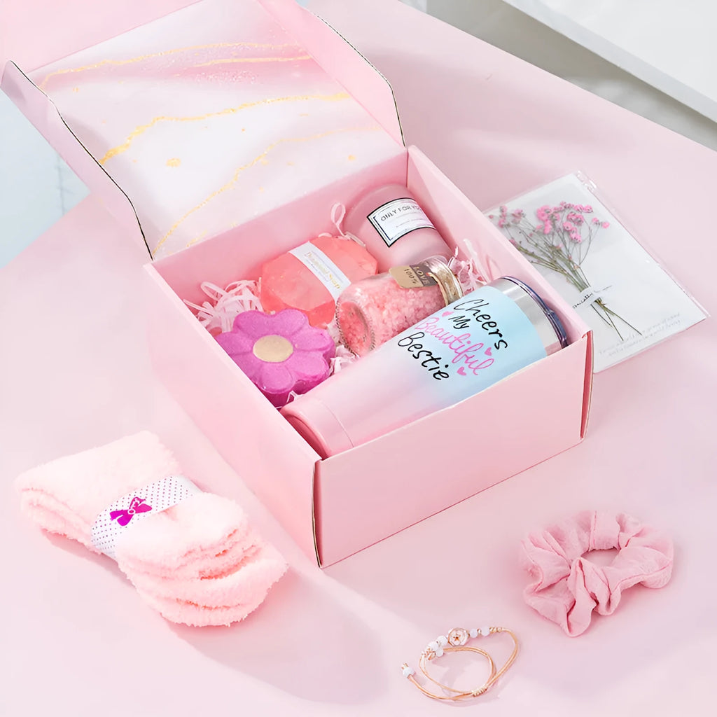 Soy wax aromatherapy candle gift set in presentation box with multiple colour theme options