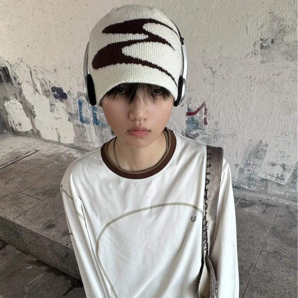 Acrylic thermal beanie hat in white, grey or black colours for autumn and winter wear