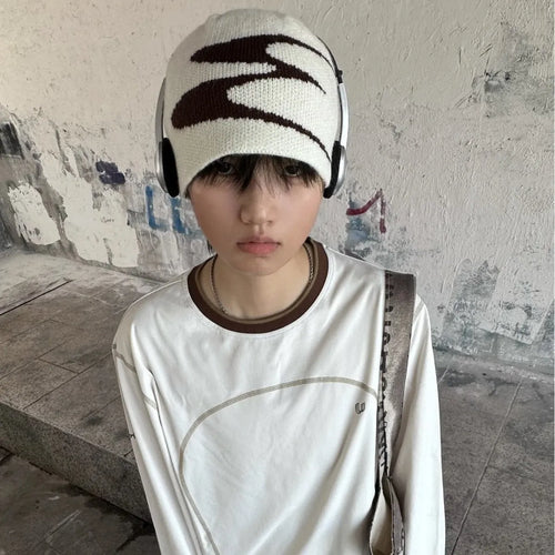 Acrylic thermal beanie hat in white, grey or black colours for autumn and winter wear
